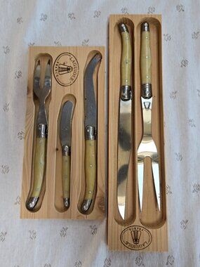 Laguiole France 6-Piece Carving & Serving Set in Cream Handles